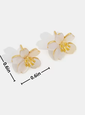 Dahlia Shell Flower Earrings