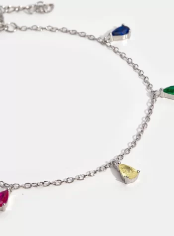 Crystal Rainbow Silver Bracelet