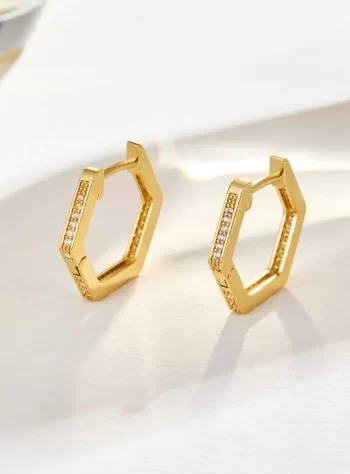 Honeycomb Geometric Hoop Earrings