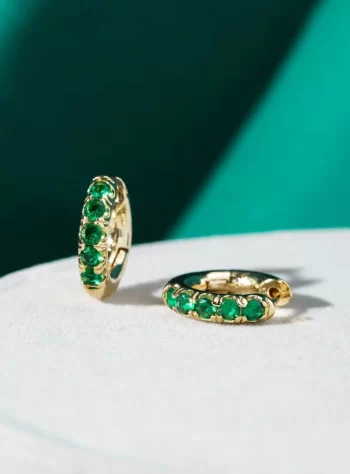 Emerald Green Hoop Earrings
