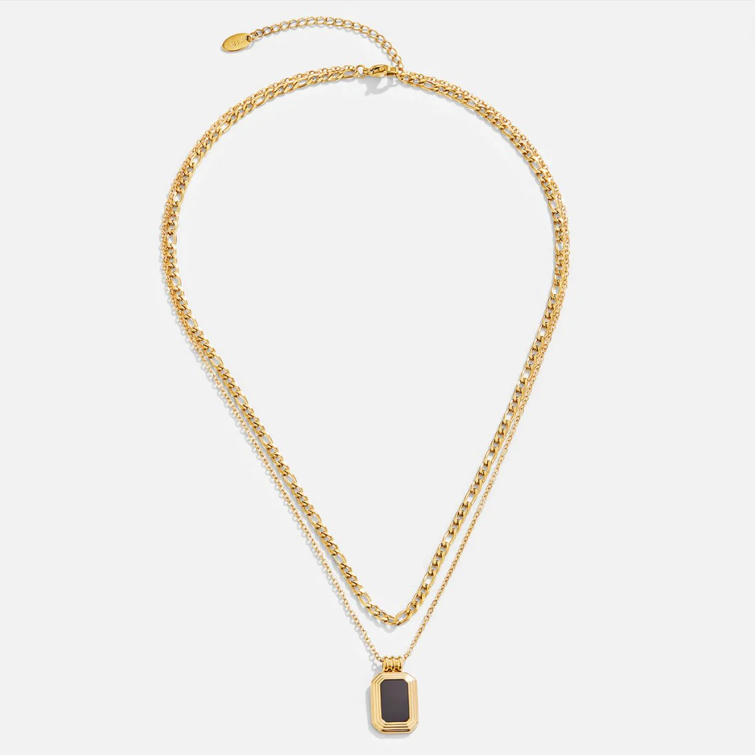 Layered Gold Black Pendant Necklace - Image 4