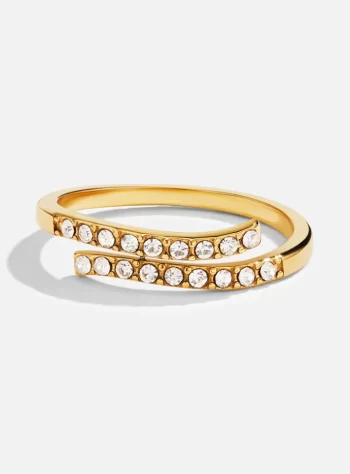 Layered Gold & Crystal Wrap Ring