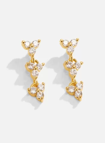 Diana Gold Flower Crystal Earrings