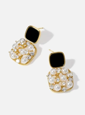 Crystal & Pearl Maria Drop Earrings