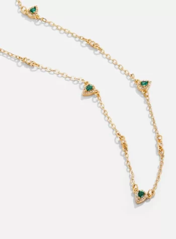 Emerald Green Teardrop Crystal Necklace