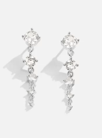 Selena Silver Crystal Drop Earrings