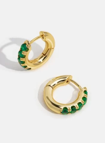 Emerald Green Hoop Earrings