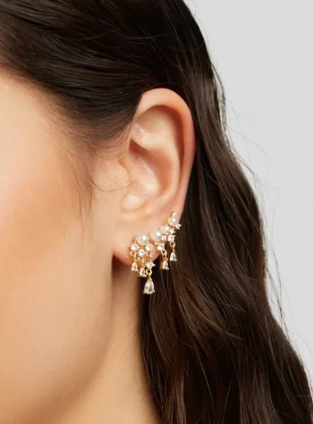 Golden Pearl Tassel Earrings