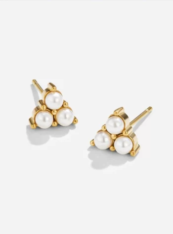 Trio Pearl Stud Earrings