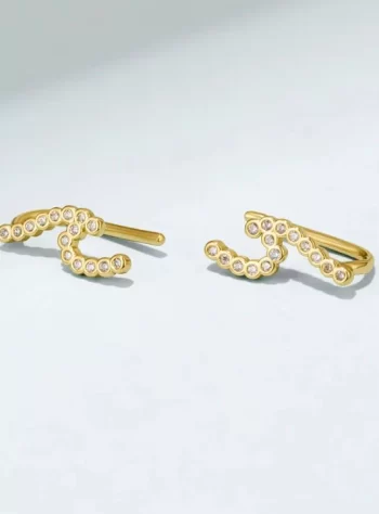 18K Wave Crystal Earrings