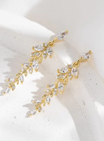 18K Gold Leaf Drop Earrings