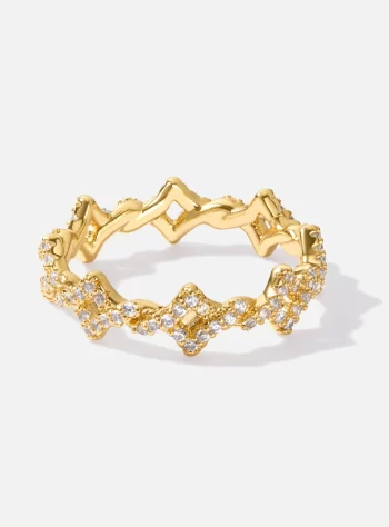 Athena Twisted Crystal Crown Ring