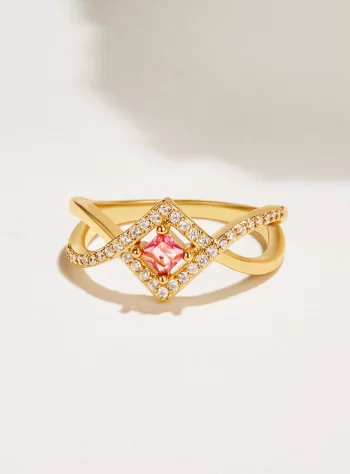 Deliah Magenta Crystal Ring
