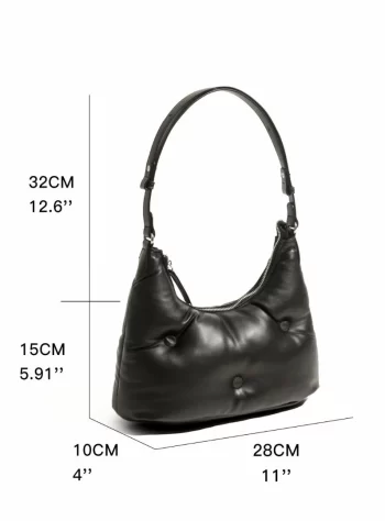 Ava Padded Vegan Leather Shoulder Bag
