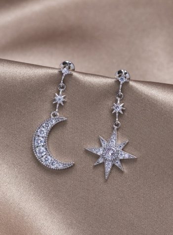 Crystal Moon & Star Earrings