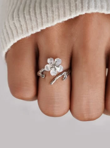 White Cherry Blossom Ring