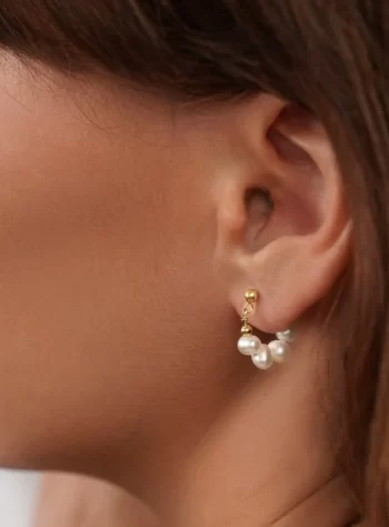Celine Pearl Hoop Earrings