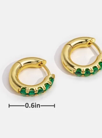 Emerald Green Hoop Earrings