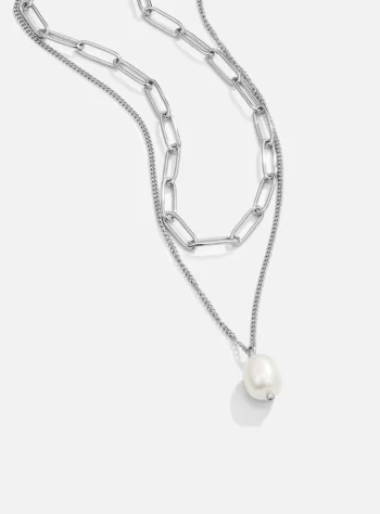 Angela Pearl Silver Necklace