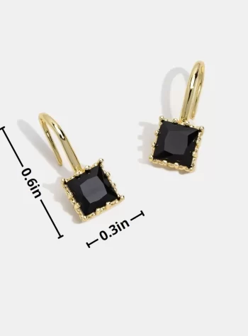 Piper Black Crystal Drop Earrings