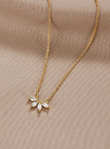 Tiffany Crystal Leaf Pendant Necklace