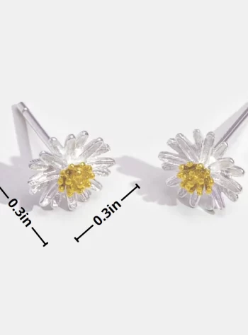925 Sterling Silver Daisy Flower Earrings