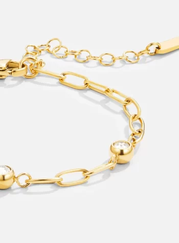 Monica Crystal & Gold Chain Bracelet