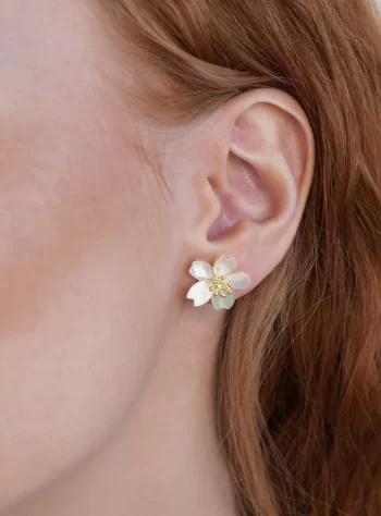 Dahlia Shell Flower Earrings
