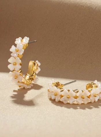 Mother Of Pearl Flower Earrings