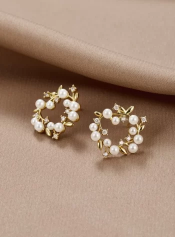 Pearl & Crystal Wreath Earrings