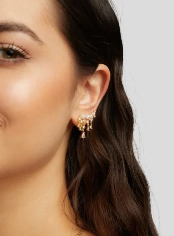 Golden Pearl Tassel Earrings