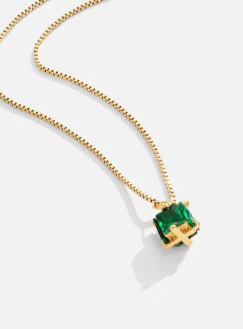 Emerald Cube Necklace