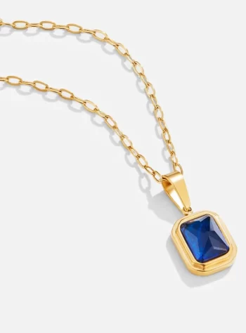 Ocean Blue Pendant Gold Necklace