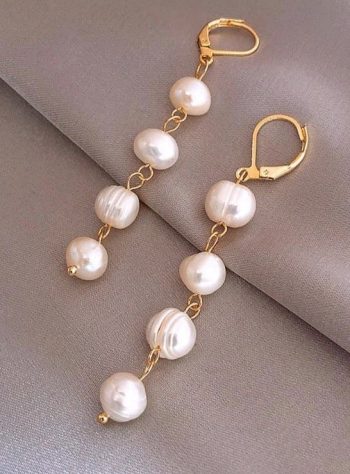 Golden Freshwater Pearl Earrings