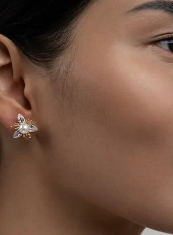 Crystal & Pearl Flower Earrings