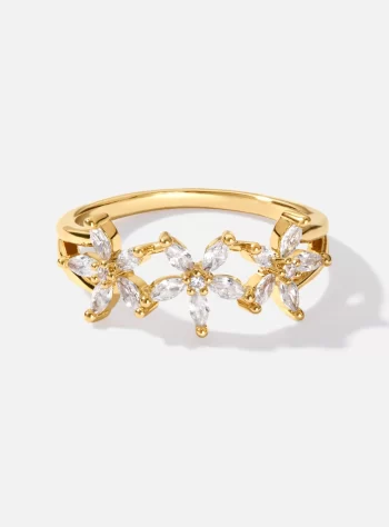 Blooming Crystal Flower Ring