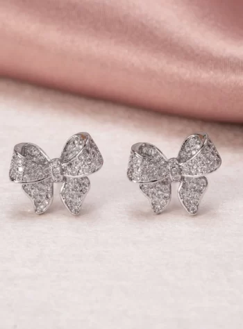 925 Sterling Silver Bow Earrings