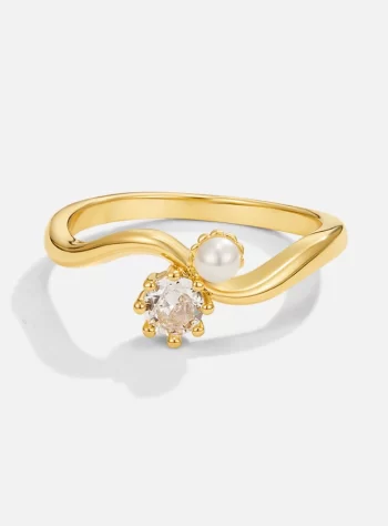 Yaseena Double Pearl & Crystal Ring