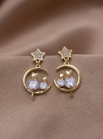 Cat & Moon Earrings