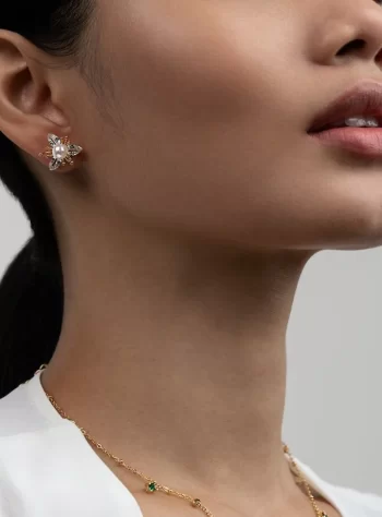 Crystal & Pearl Flower Earrings
