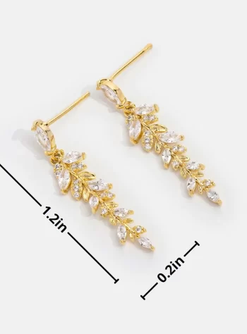 18K Gold Leaf Drop Earrings