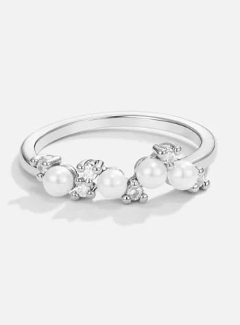 Serena Silver Crystal & Pearl Ring