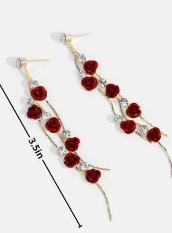 Rose Flower Drop Earrings