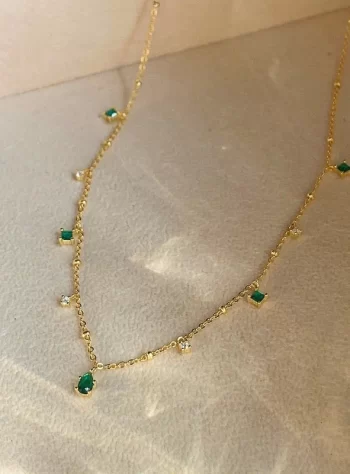 Emily Crystal Gold Necklace