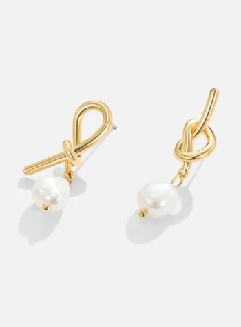 Knotted Gold & Freshwater Pearl Earrings