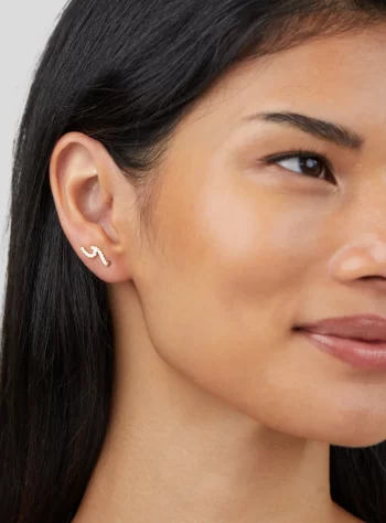 18K Wave Crystal Earrings