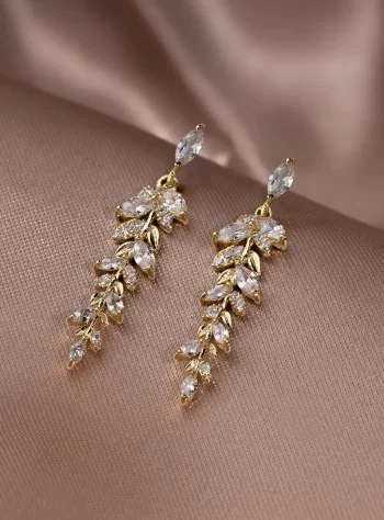 18K Gold Leaf Drop Earrings