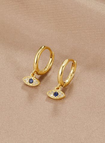 Blue Evil Eye Drop Earrings