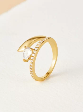 Audrey Teardrop Crystal Wrap Ring
