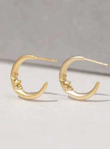 Crescent 18K Gold Moon Earrings
